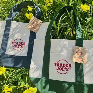 Trader Joe’s Mini Tote Bag in Green and Blue